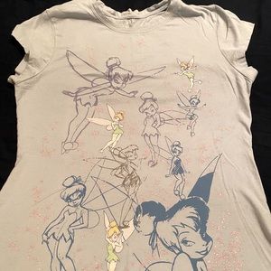 Ladies Disney Tinkerbell Tshirt Light Blue